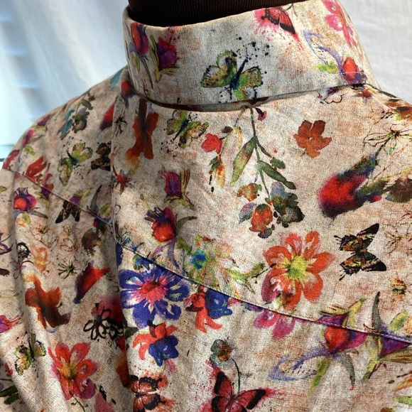 Gabano Spring Butterfly Casual Button Down M Fit Bought in Amsterdam Flowers - Picture 8 of 14